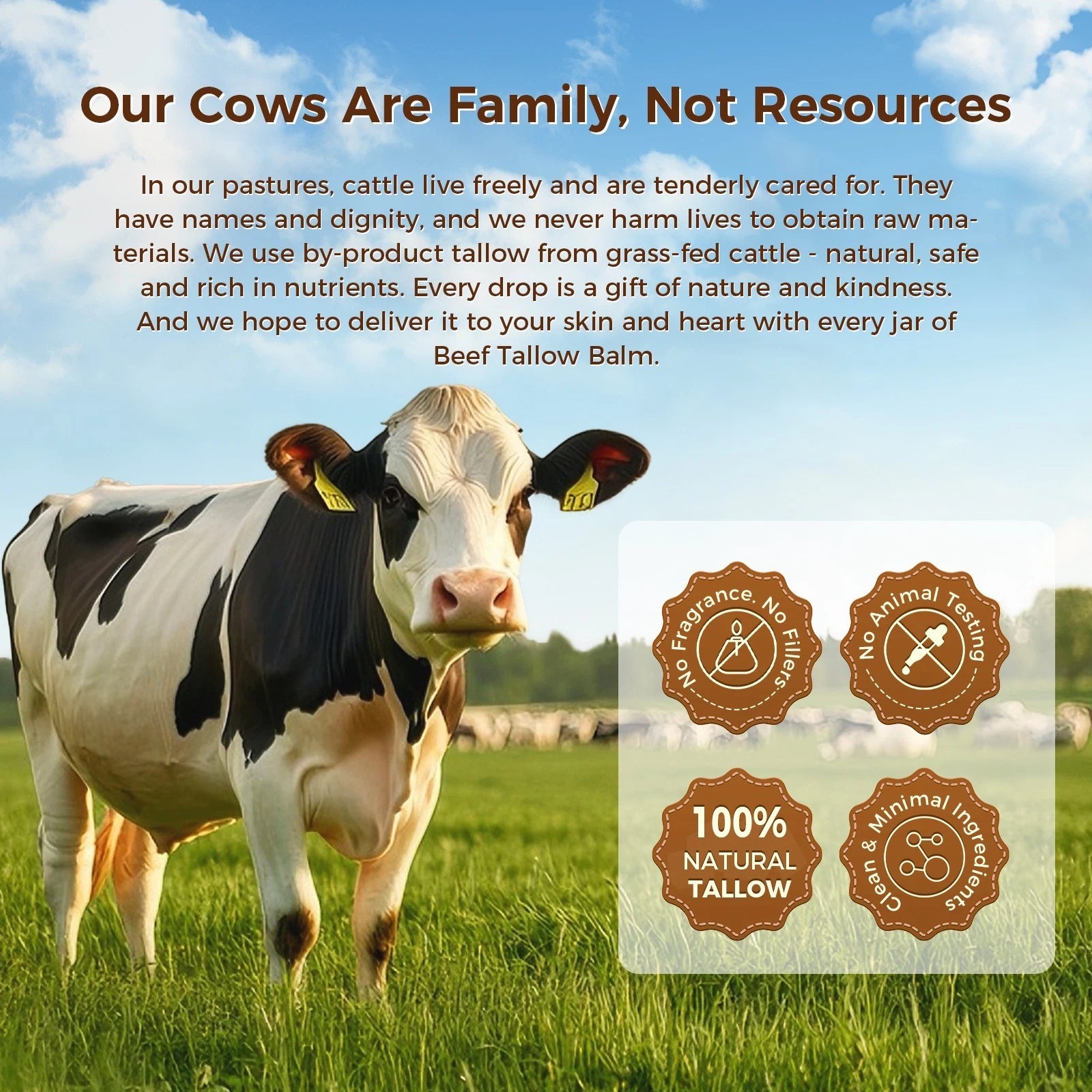 OUKEYA Grass-Fed Beef Tallow Balm Face Moisturizer 50g