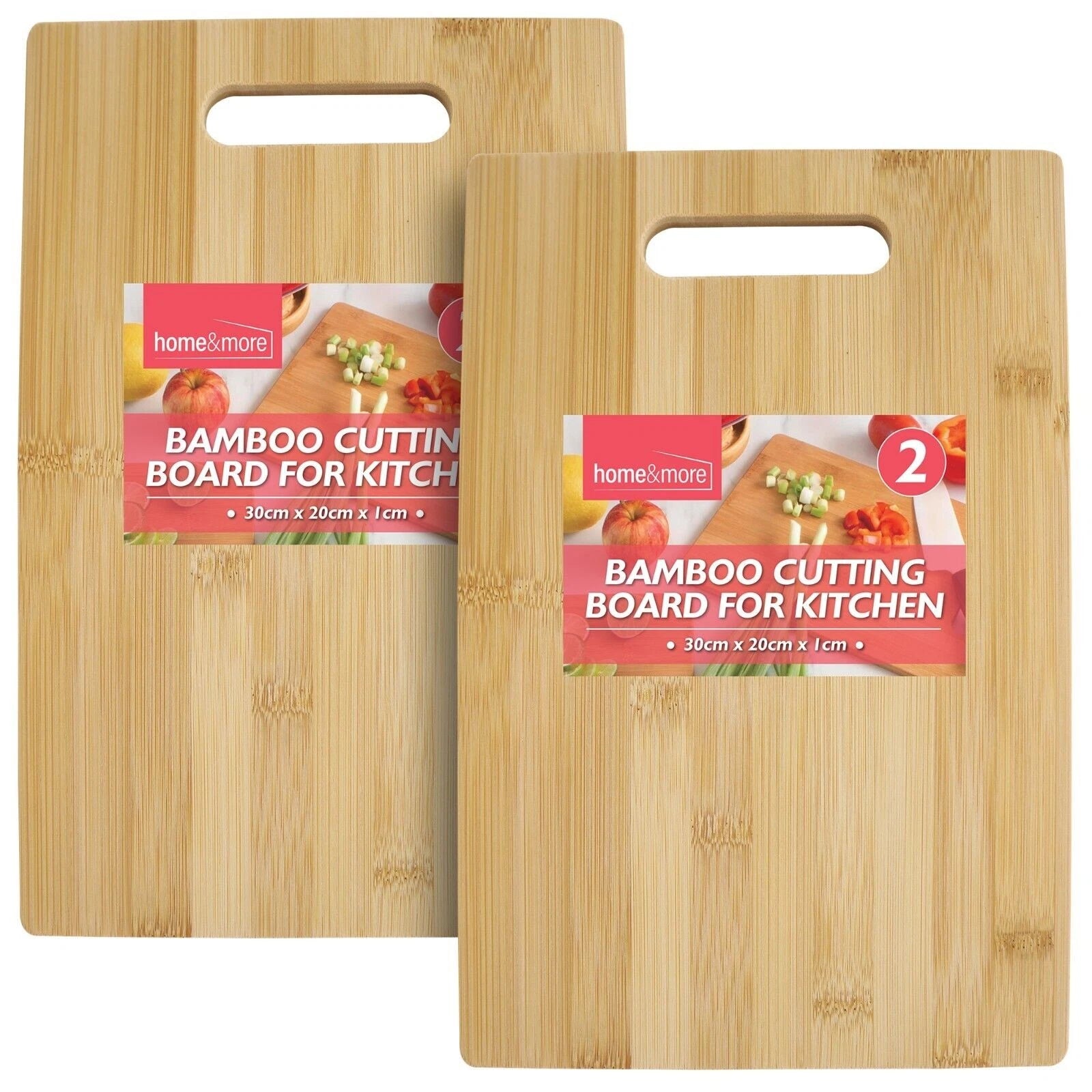2-Piece Bamboo Wooden Cutting & Serving Board Set