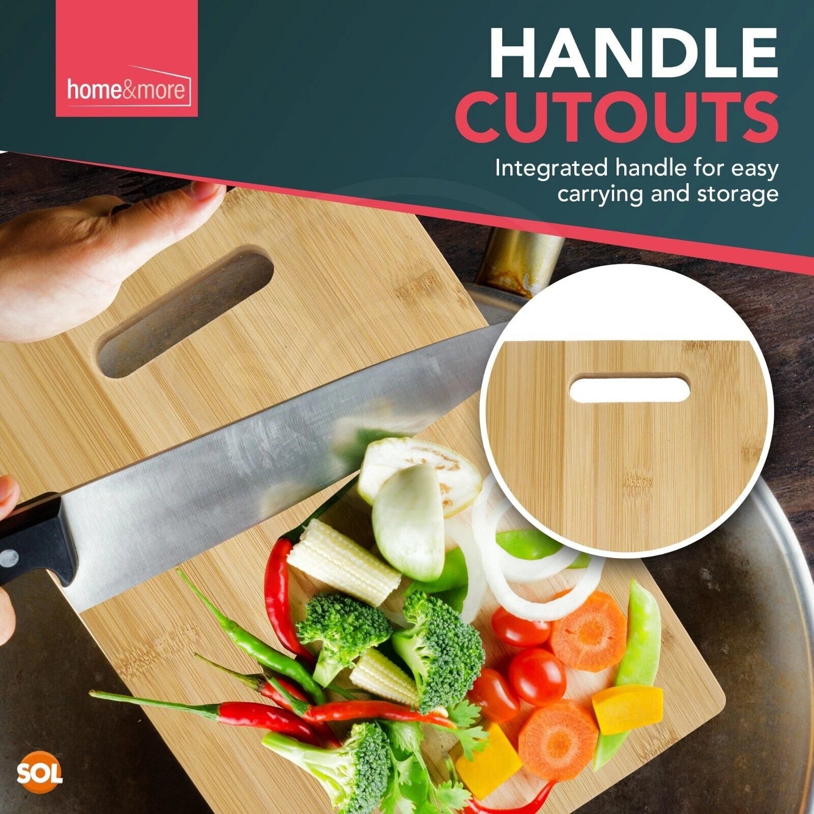 2-Piece Bamboo Wooden Cutting & Serving Board Set