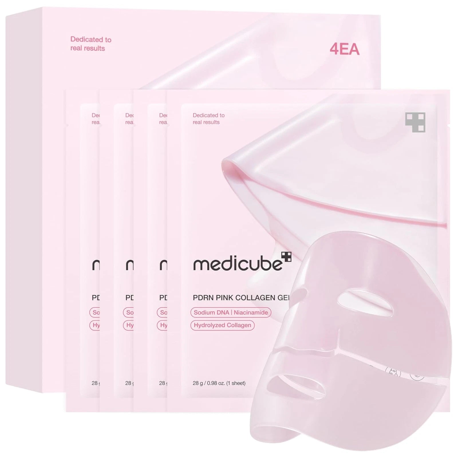 Medicube PDRN Pink Collagen Jelly Mask – 4 x 28g Korean Skincare