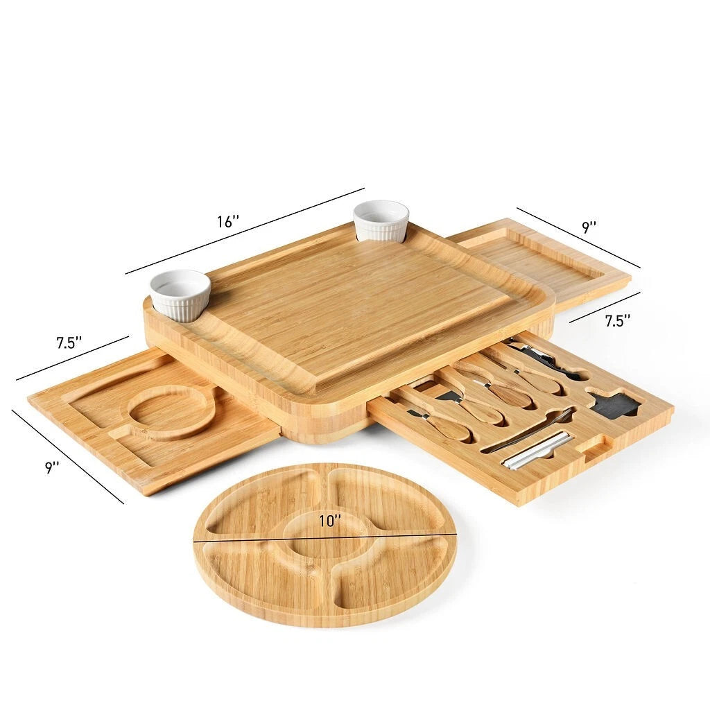 Extra-Large Bamboo Cheese & Charcuterie Board Gift Set