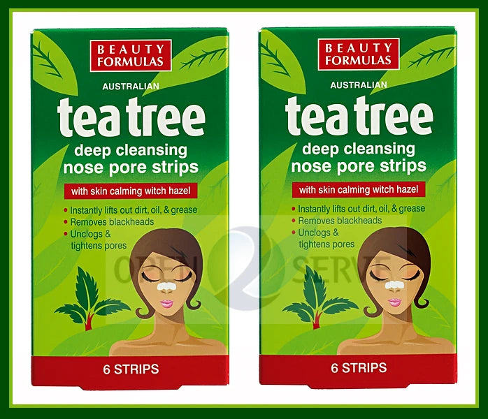 2x Tea Tree Nose Pore Strips – Blackhead & Pore Cleansing – 6 Strips