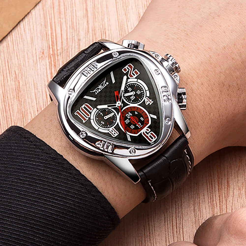 JARAGAR Men’s Geometric Triangle Automatic Mechanical Sports Watch