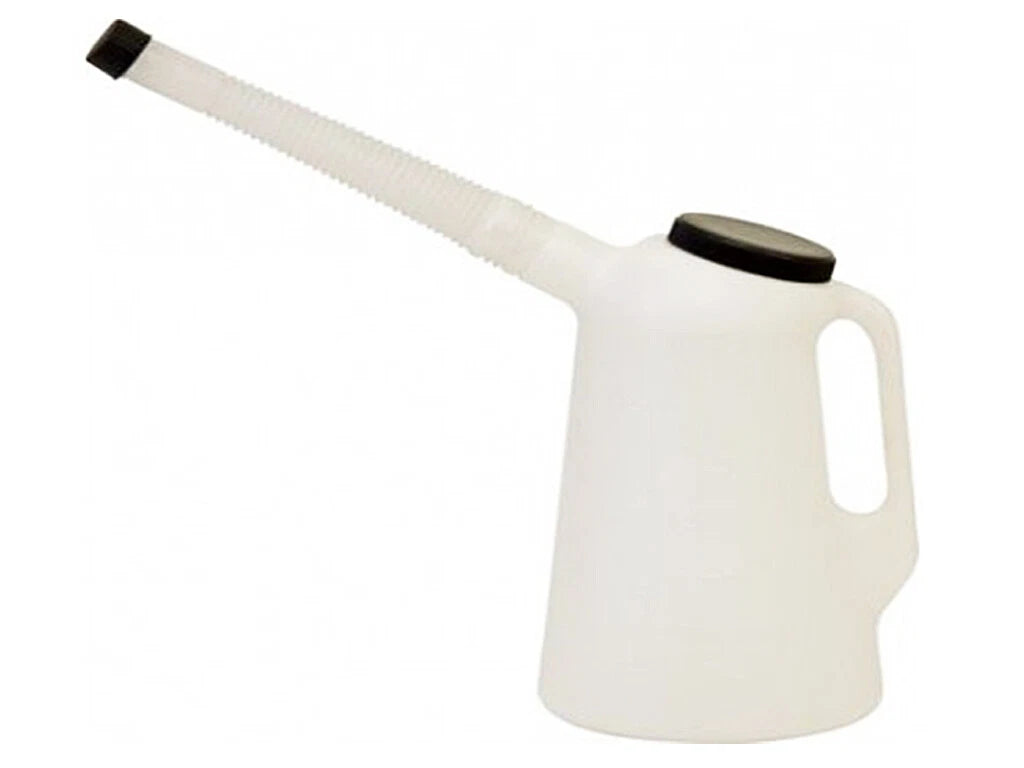 5L Plastic Oil Measuring Jug with Flexi Spout & Lid