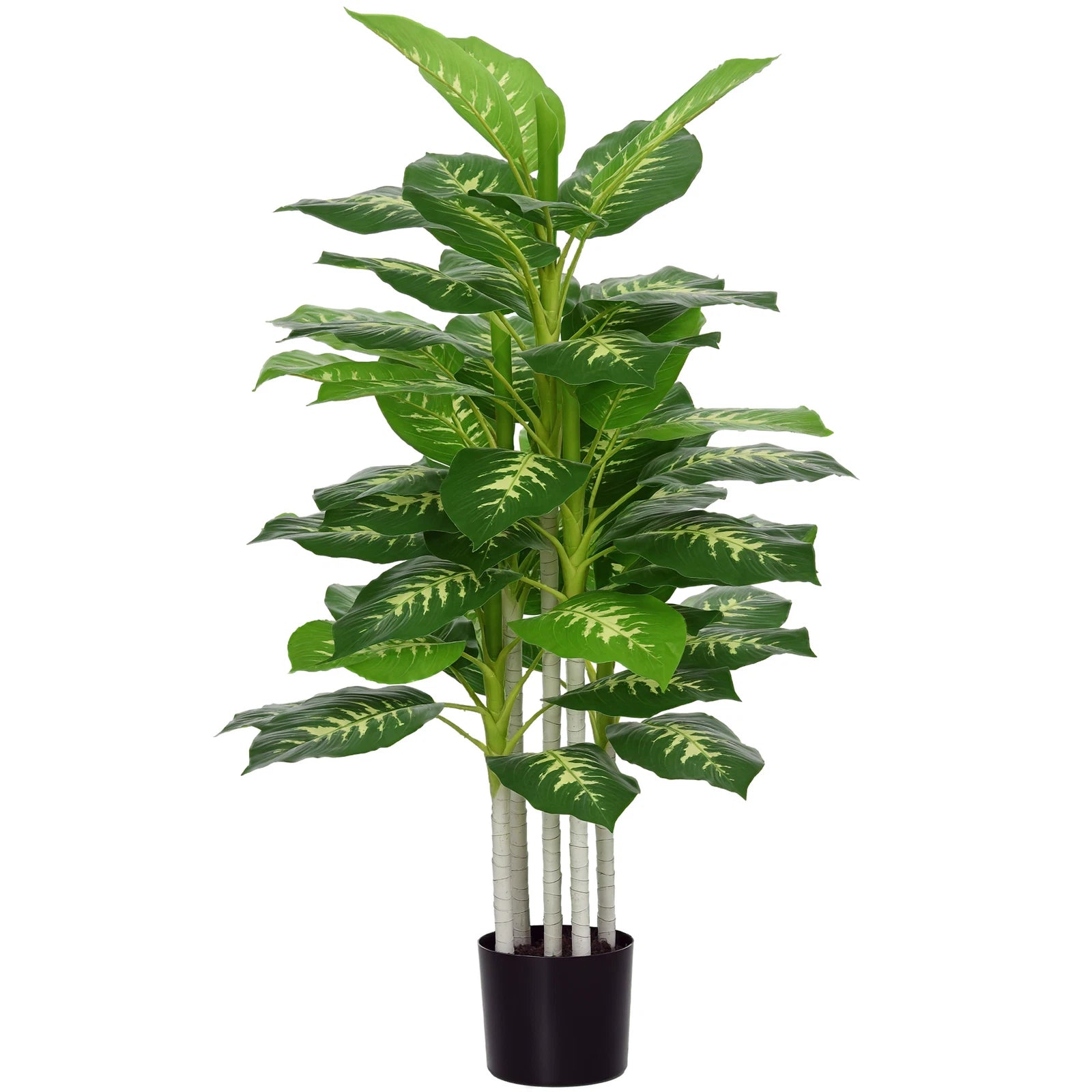 HOMCOM 120cm Artificial Evergreen Tree – Faux Plant in Pot