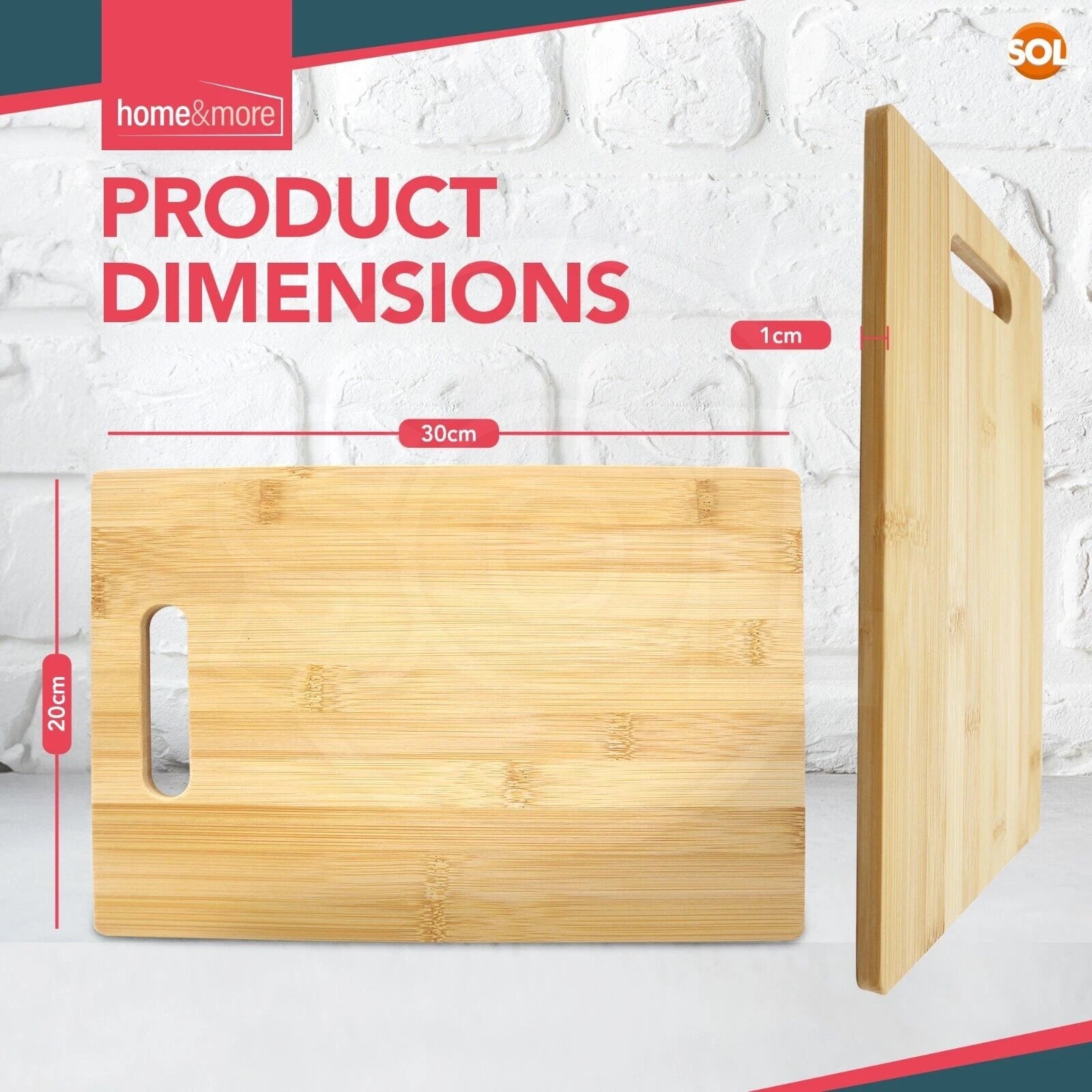 2-Piece Bamboo Wooden Cutting & Serving Board Set