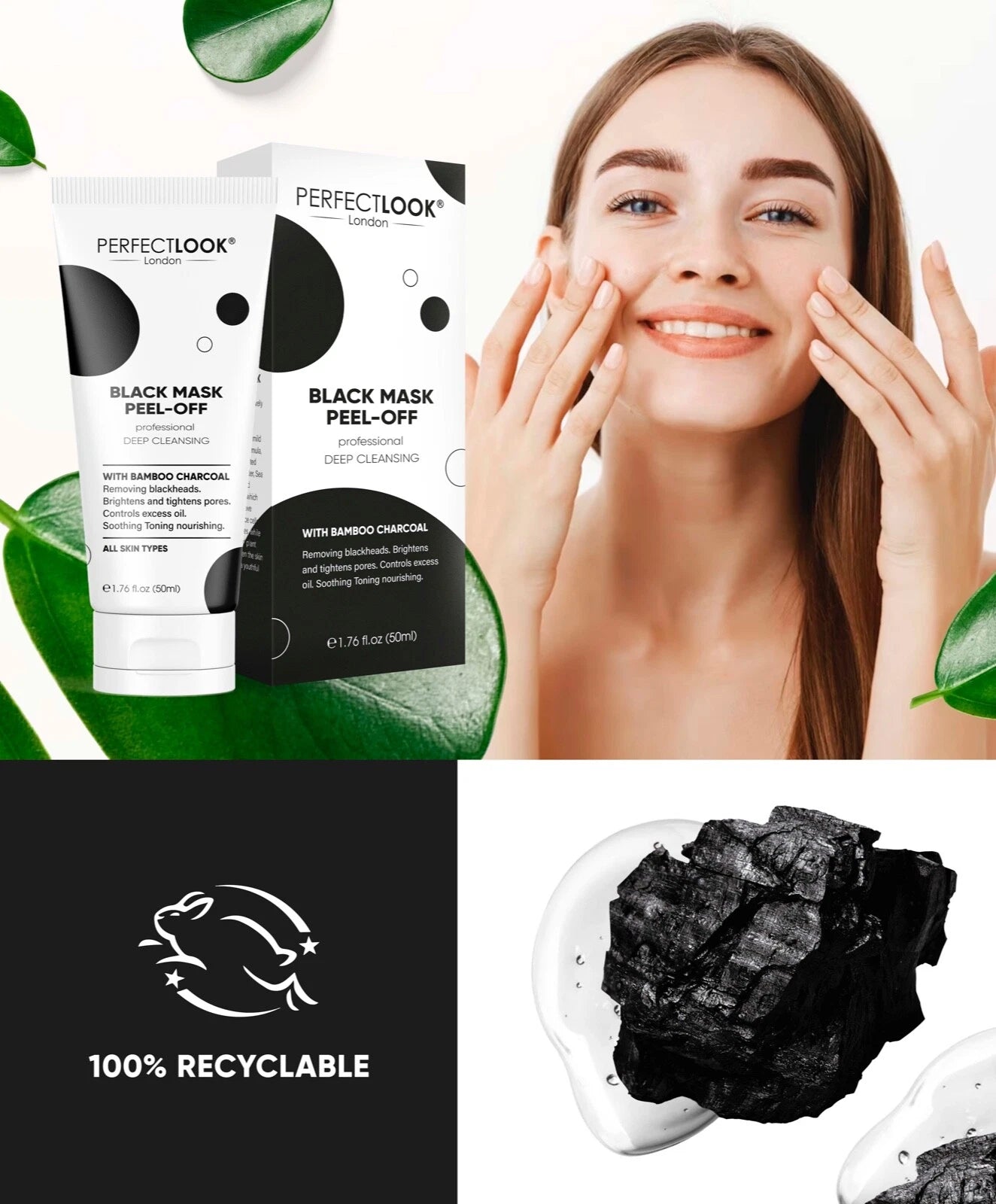 Activated Bamboo Charcoal Peel-Off Face Mask – Deep Cleansing