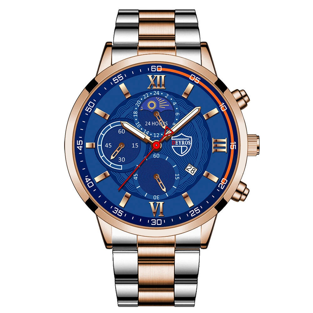 DEYROS Men’s Stainless Steel Quartz Watch