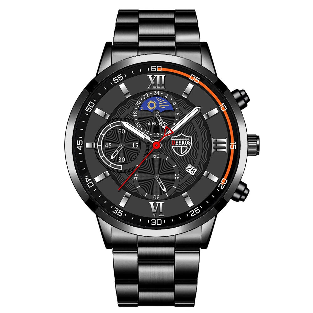 DEYROS Men’s Stainless Steel Quartz Watch