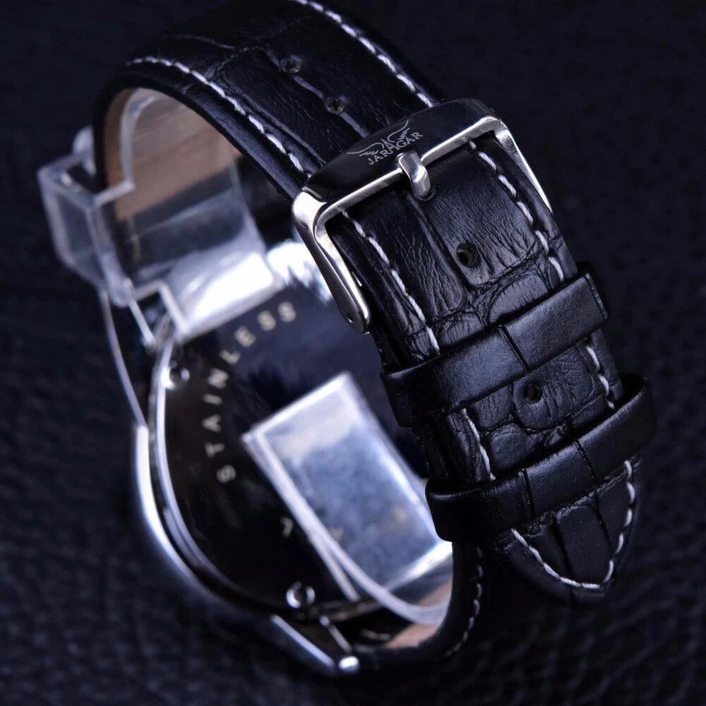 JARAGAR Men’s Geometric Triangle Automatic Mechanical Sports Watch