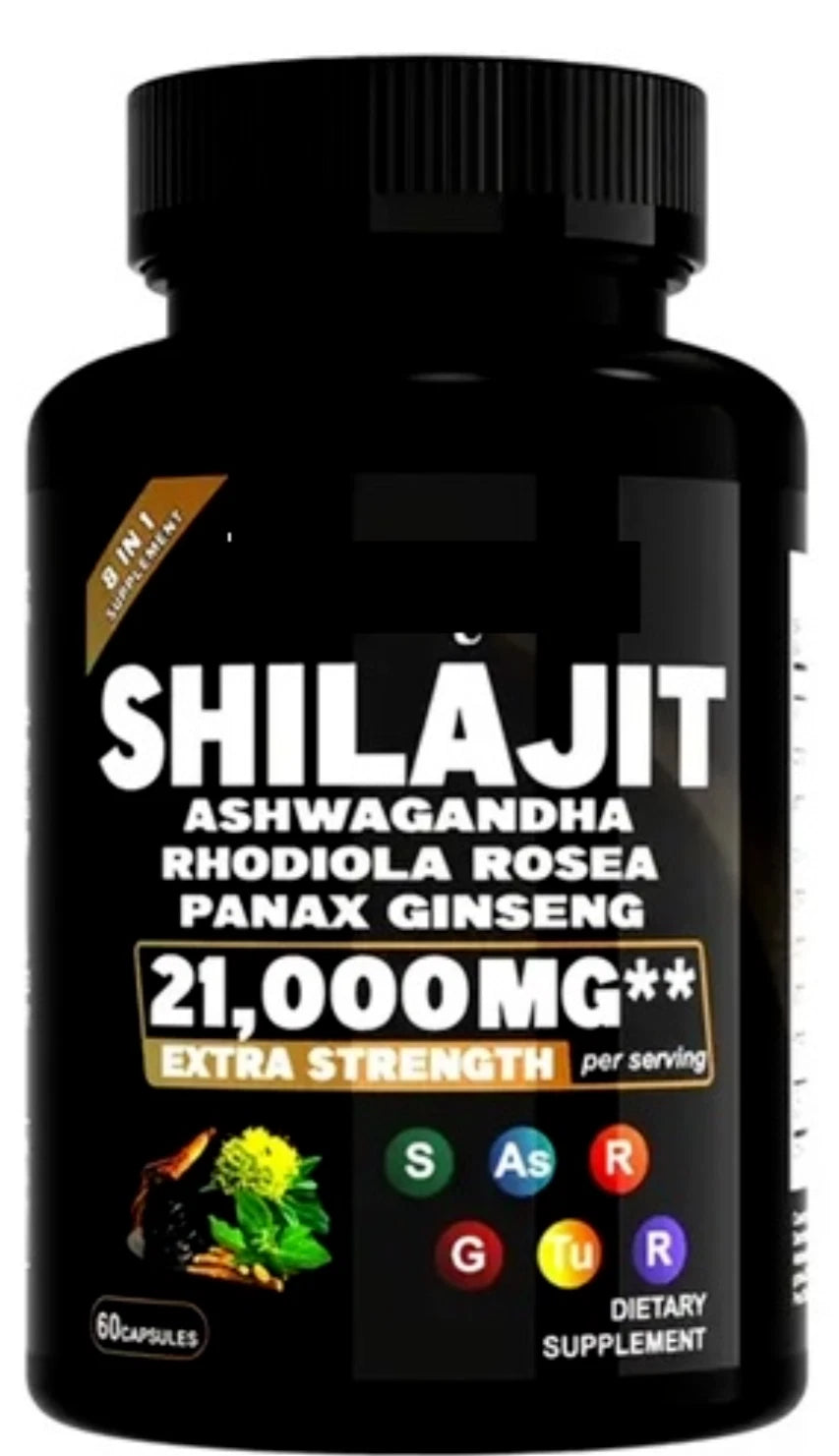 Shilajit 21,000mg – 60 Capsules | Fulvic Acid & Rhodiola