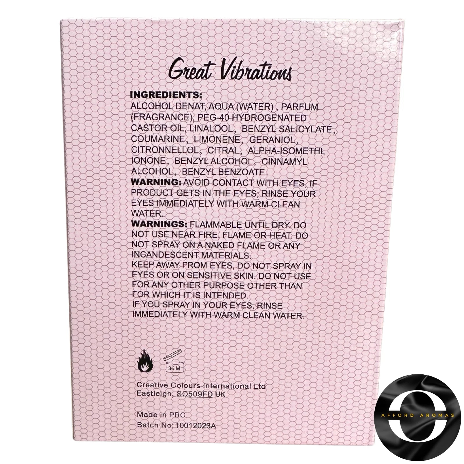 Great Vibrations Women's Perfume EDT Spray 100m