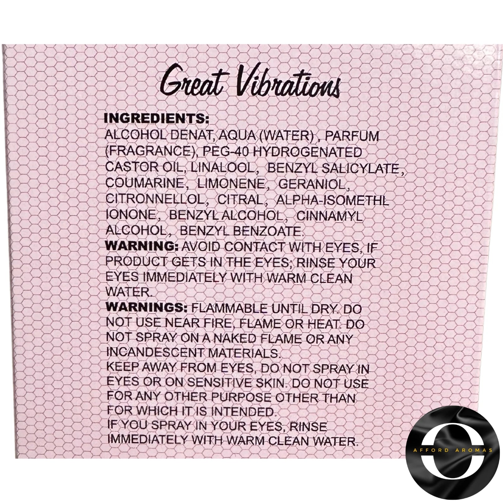 Great Vibrations Women's Perfume EDT Spray 100m