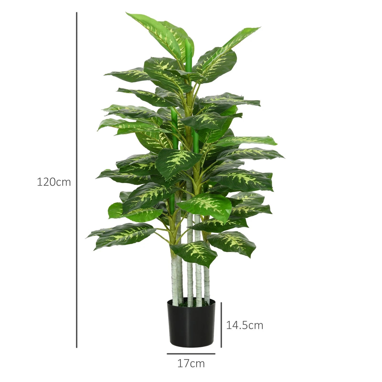 HOMCOM 120cm Artificial Evergreen Tree – Faux Plant in Pot