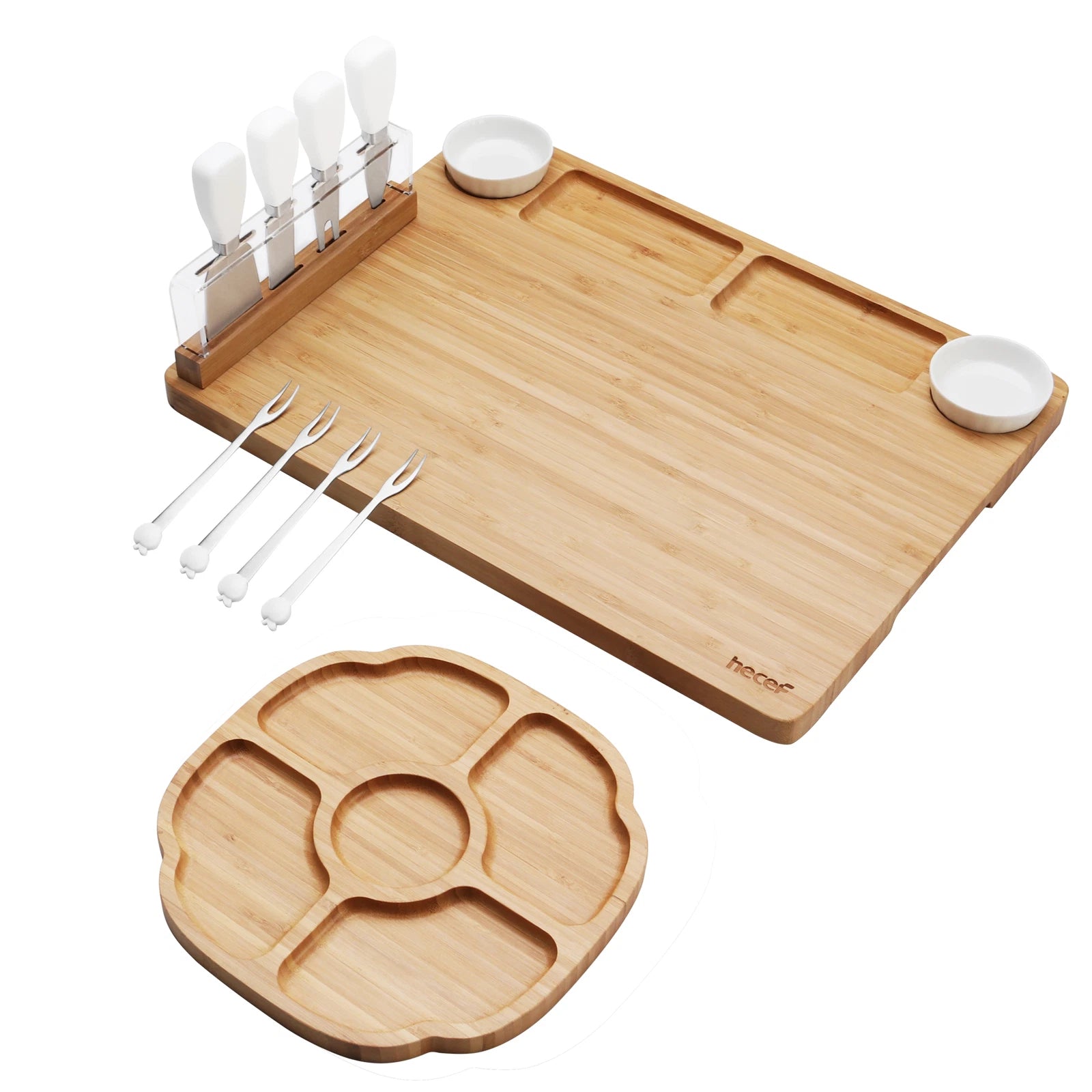 13-Piece Large Bamboo Charcuterie & Cheese Board Set