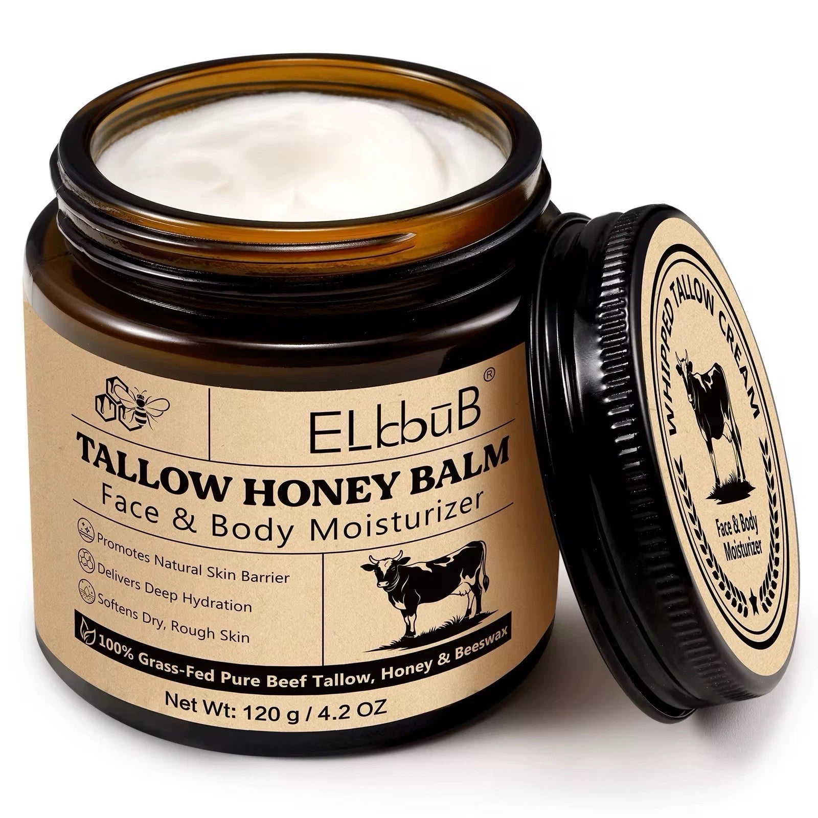 Beef Tallow & Honey Balm Natural Face Moisturizer