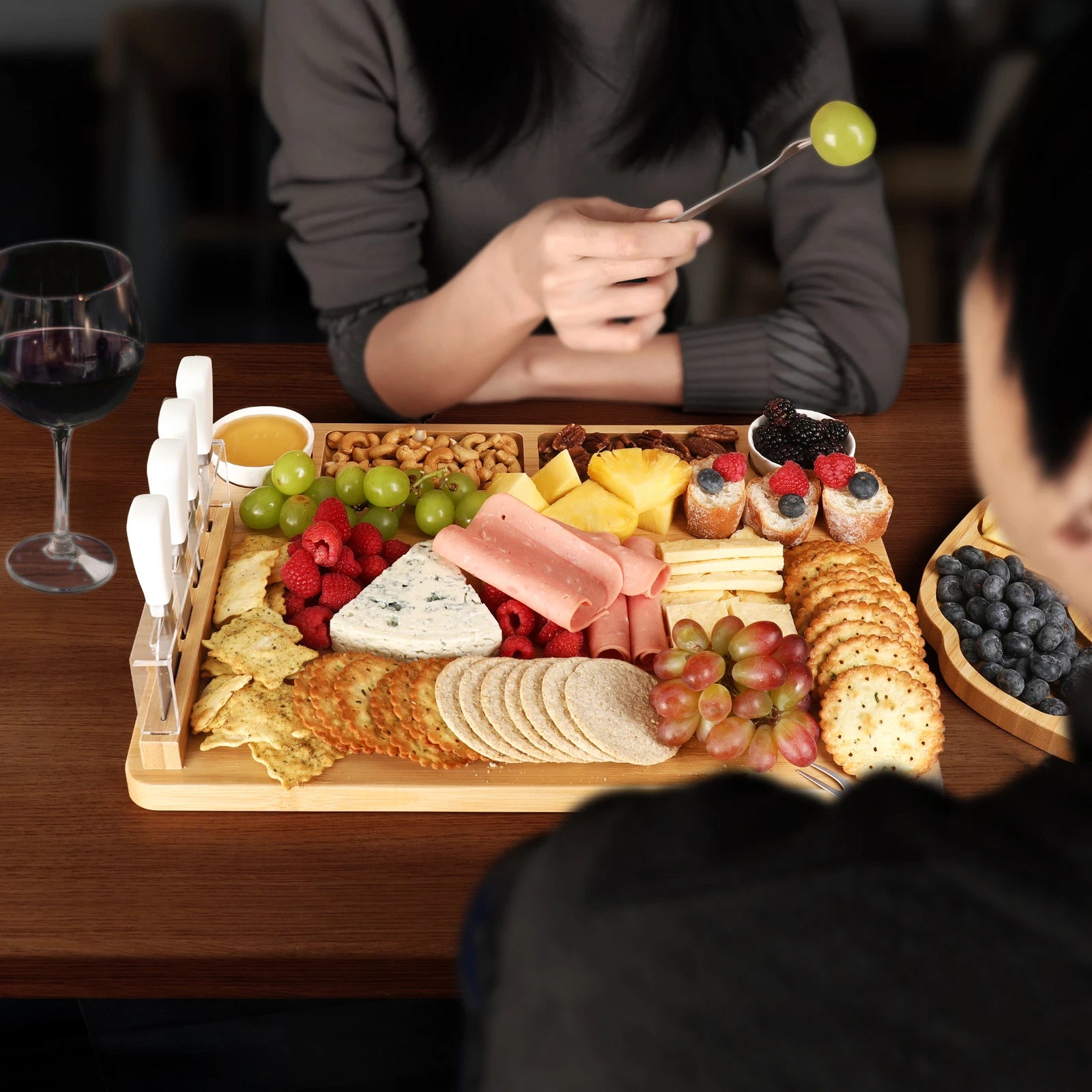 13-Piece Large Bamboo Charcuterie & Cheese Board Set