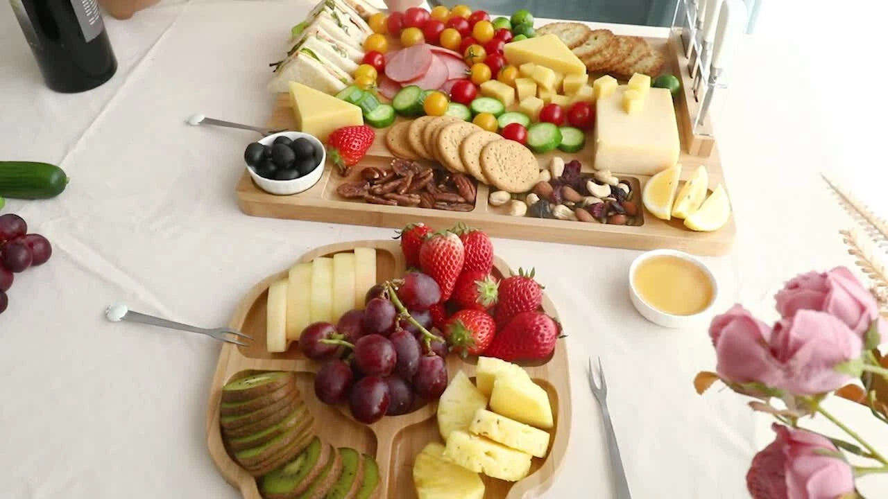 13-Piece Large Bamboo Charcuterie & Cheese Board Set