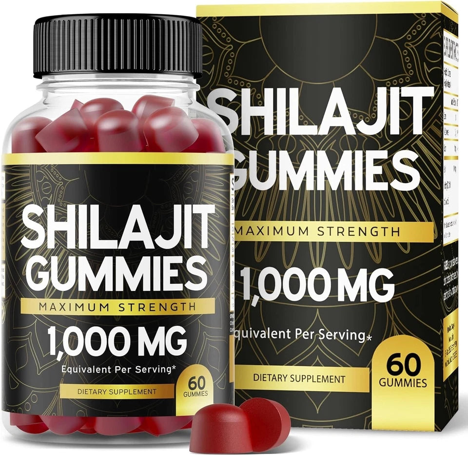 Pure Shilajit 1000mg Gummies – 60 Count | Fulvic Acid | Non-GMO